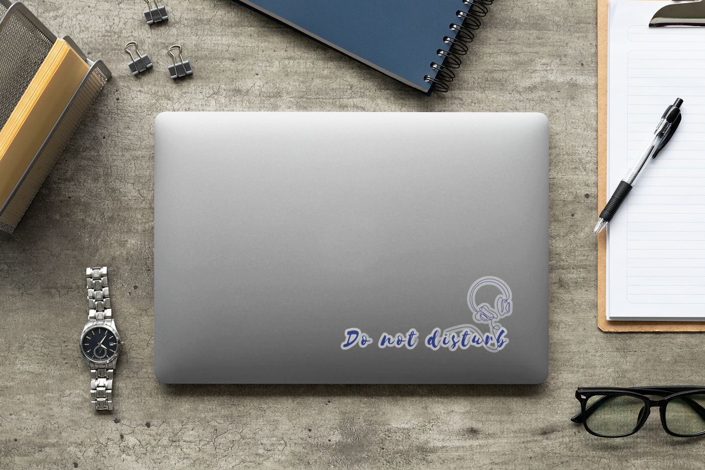 Do Not Disturb Headphones Sticker — 'Do not disturb' Laptop Kiss-Cut Decal