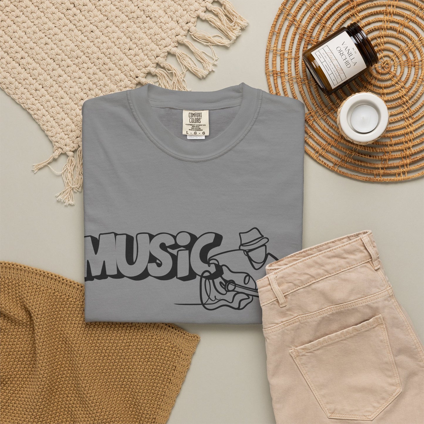 Music Guitar Tee — Minimalist Guitarist Graphic T-Shirt