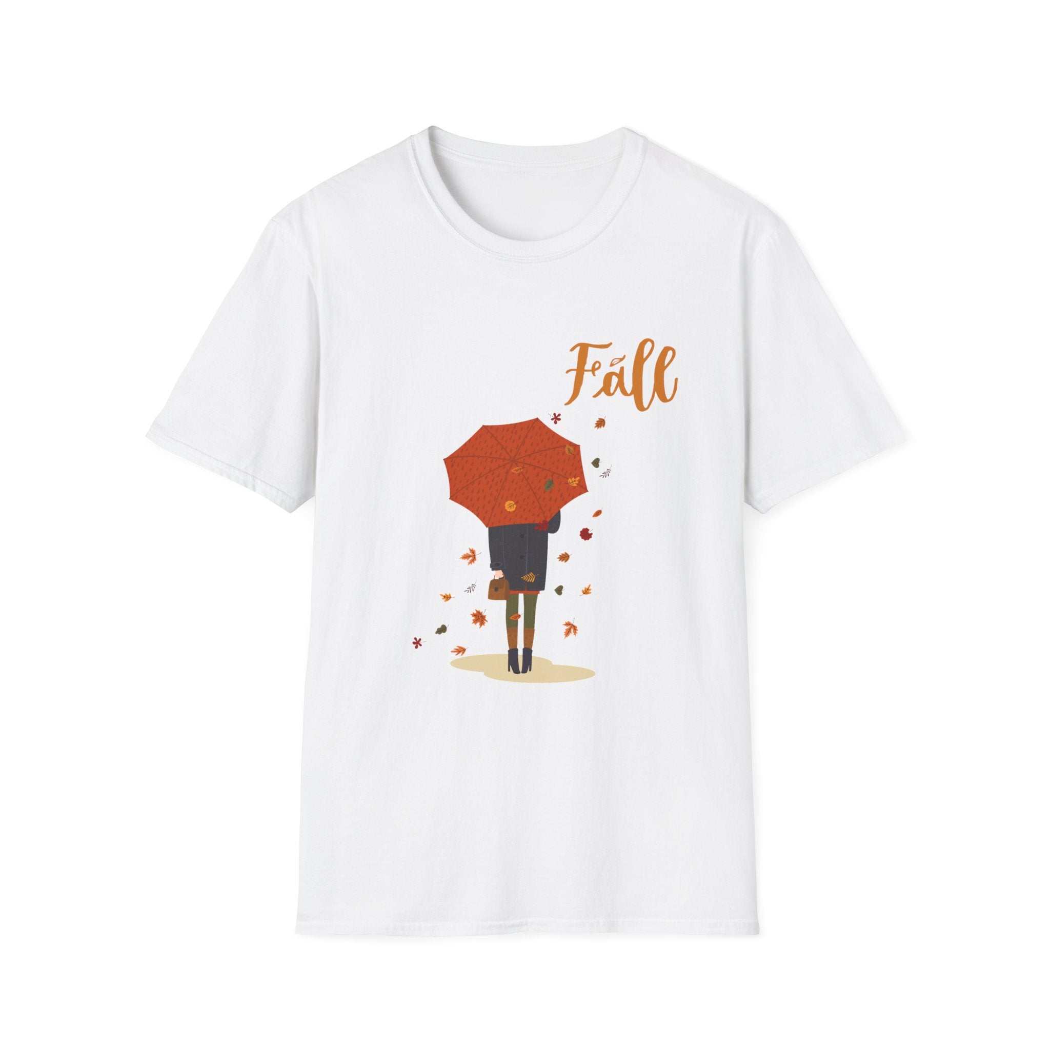 Fall Umbrella T-Shirt — Autumn Leaves Graphic Tee