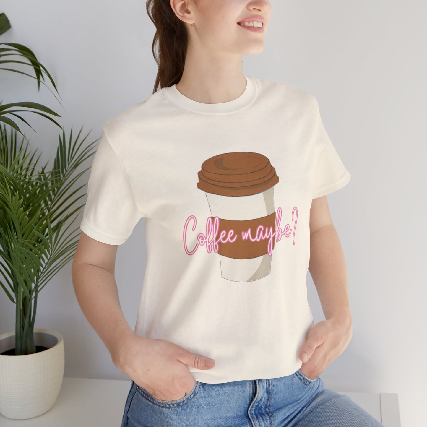 Coffee Maybe? T‑Shirt — Cute Coffee Cup Graphic Tee for Coffee Lovers