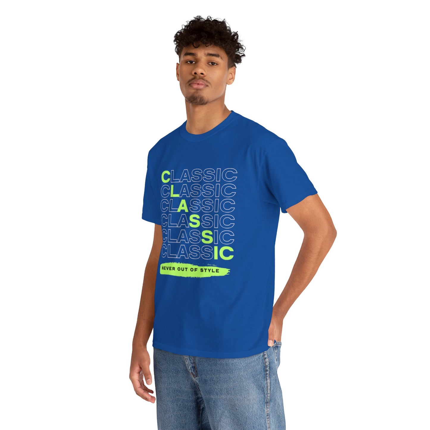 Classic Repeat Typography Tee | 'Never Out Of Style' Graphic Shirt
