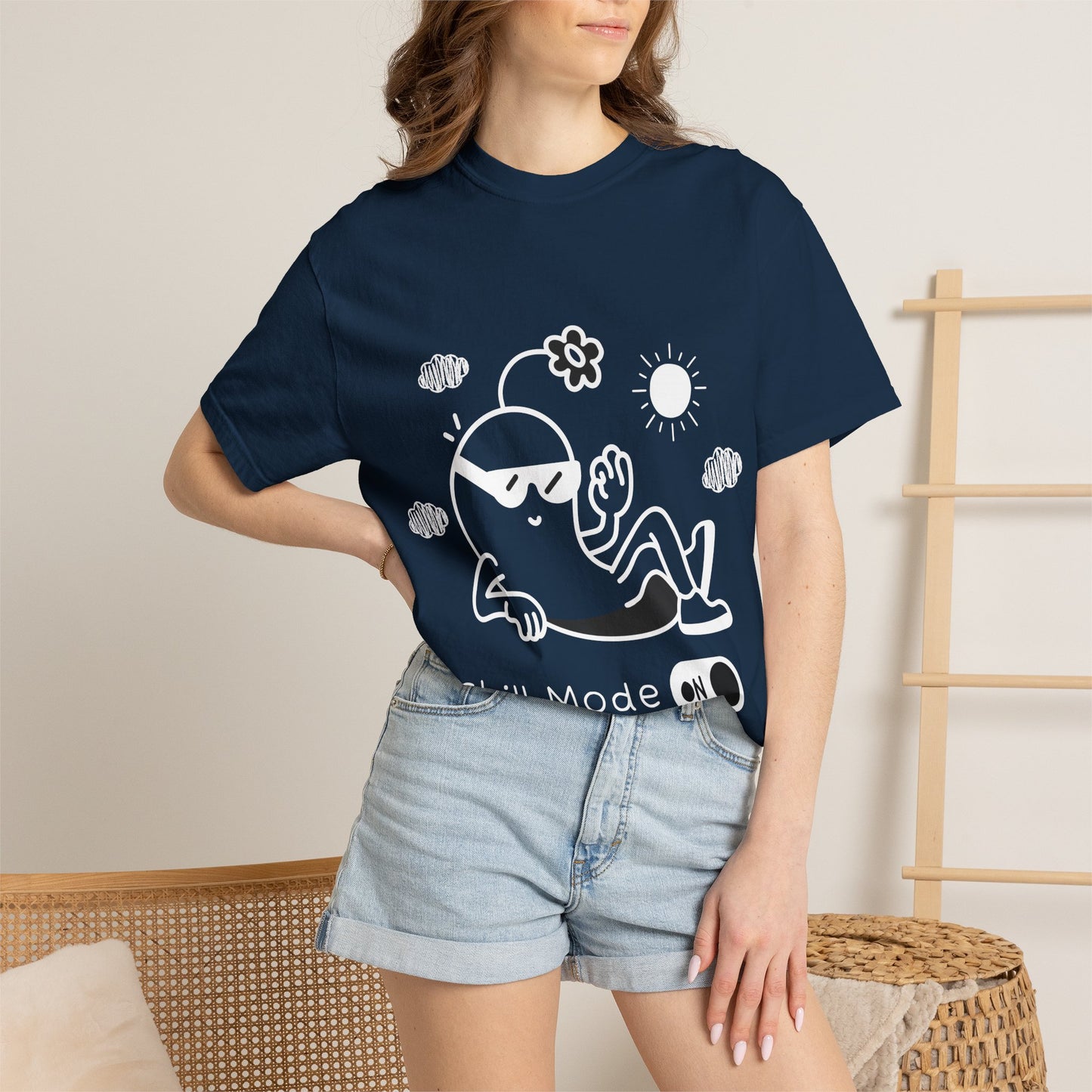 Chill Mode On T-Shirt — Relaxed Graphic Tee with Laid-Back Character