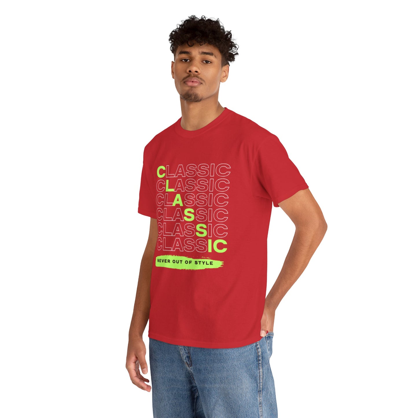 Classic Repeat Typography Tee | 'Never Out Of Style' Graphic Shirt