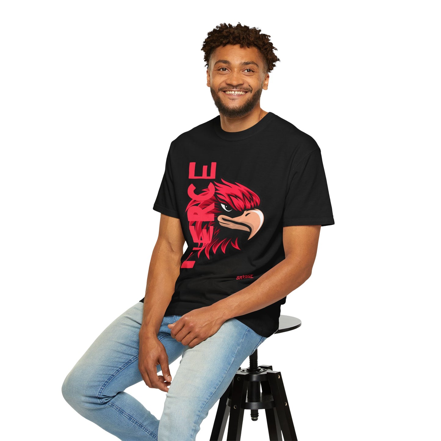 Eagle Head Graphic T-Shirt — Bold Red Eagle Design "EAGLE"