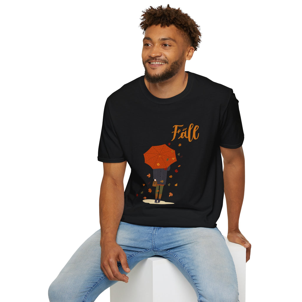 Fall Umbrella T-Shirt — Autumn Leaves Graphic Tee