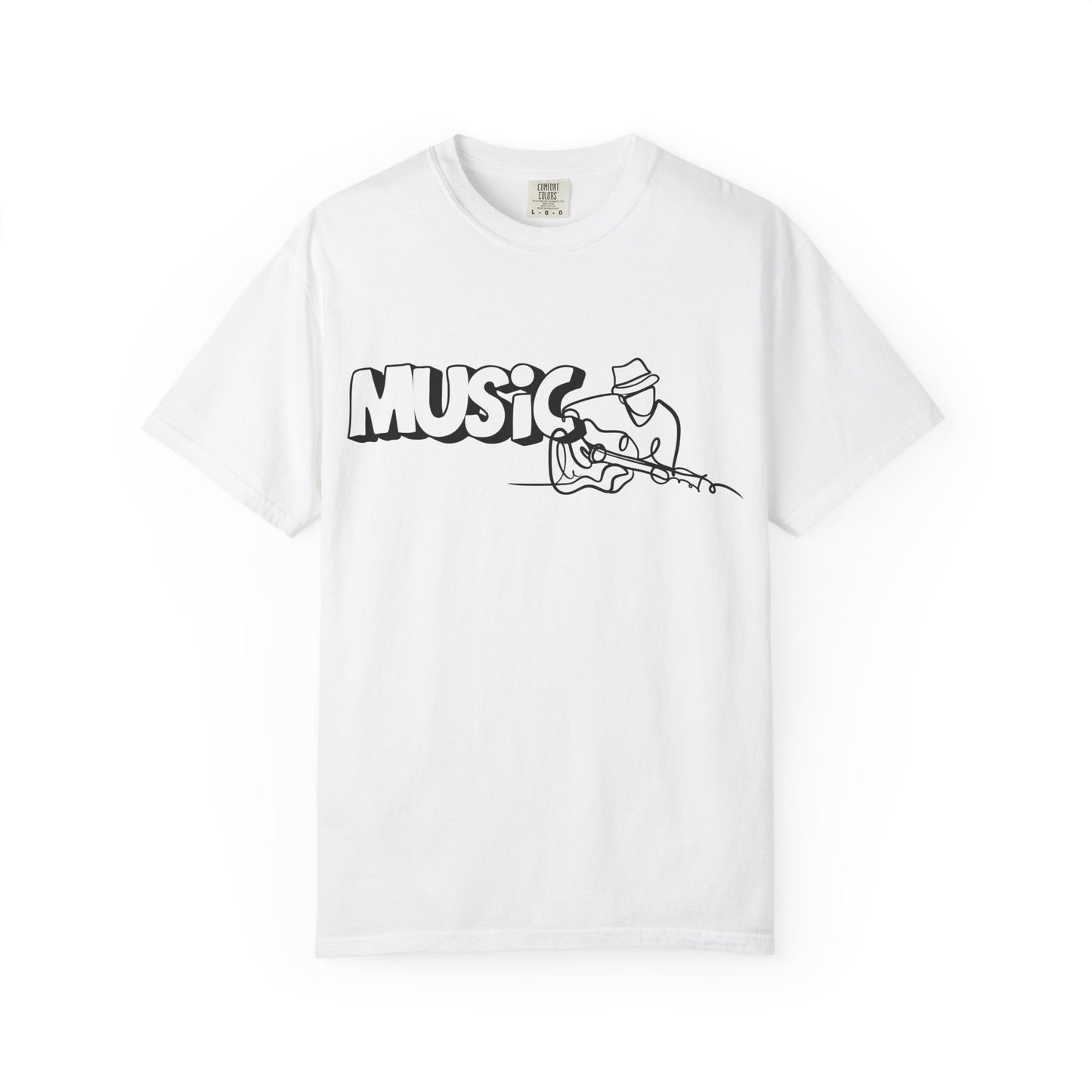 Music Guitar Tee — Minimalist Guitarist Graphic T-Shirt