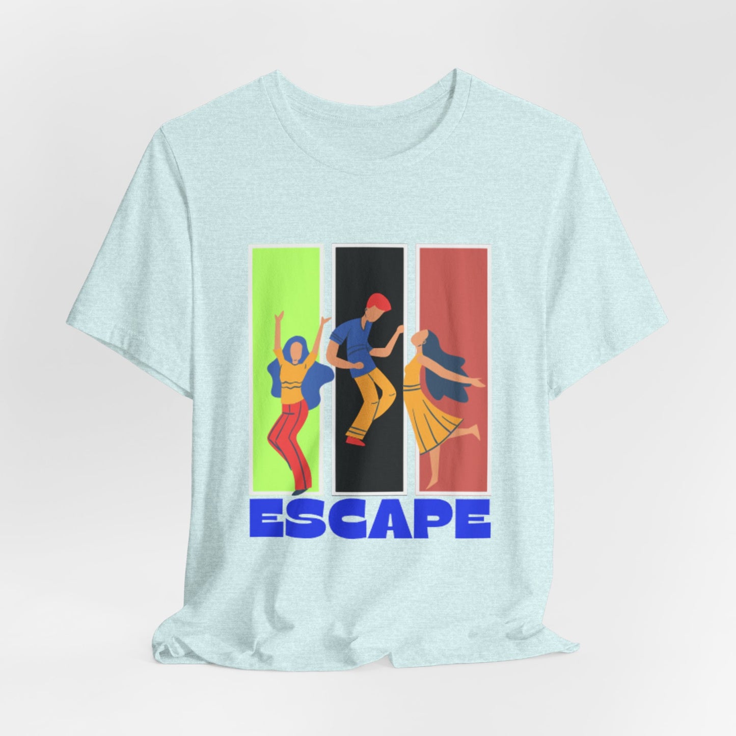 T-Shirt — Small Colorful Retro Stripe Chest Logo
