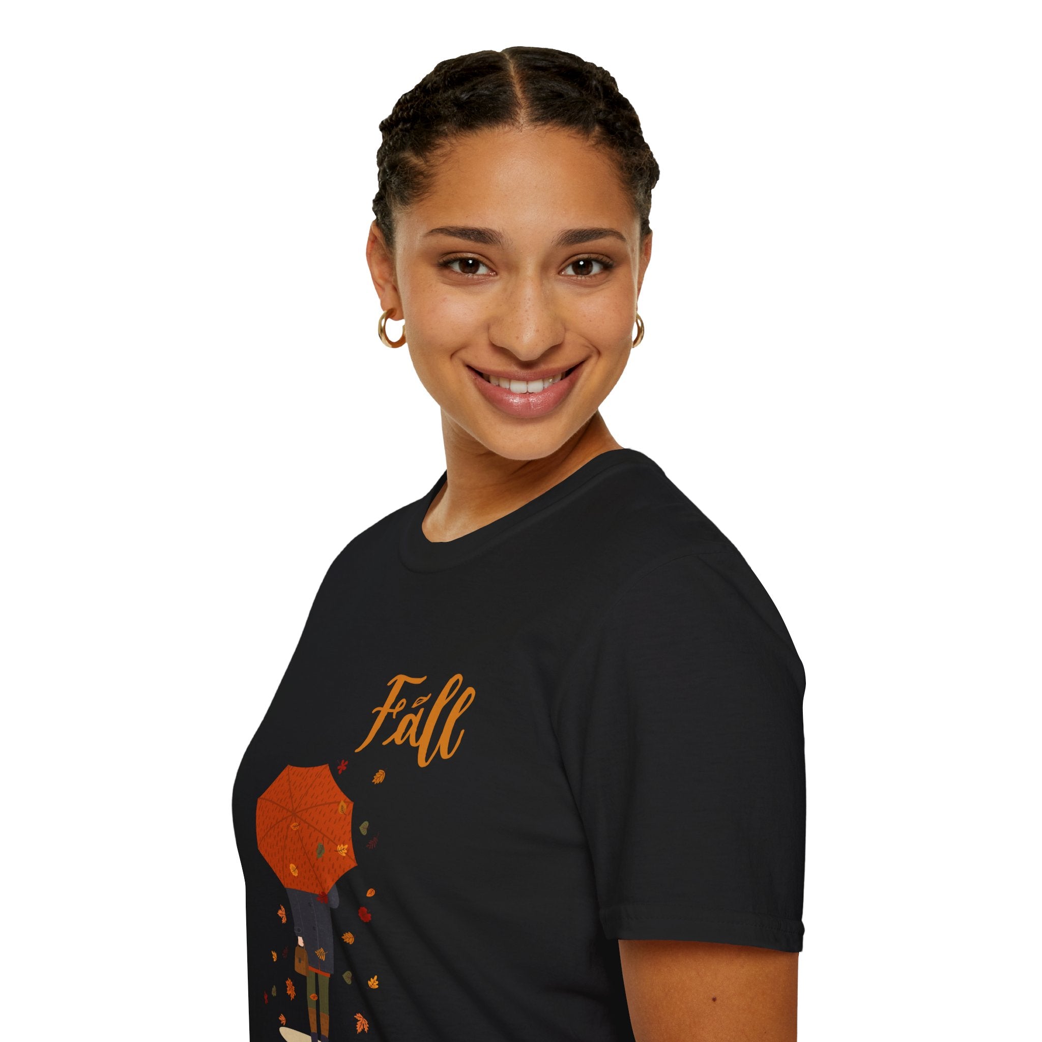 Fall Umbrella T-Shirt — Autumn Leaves Graphic Tee