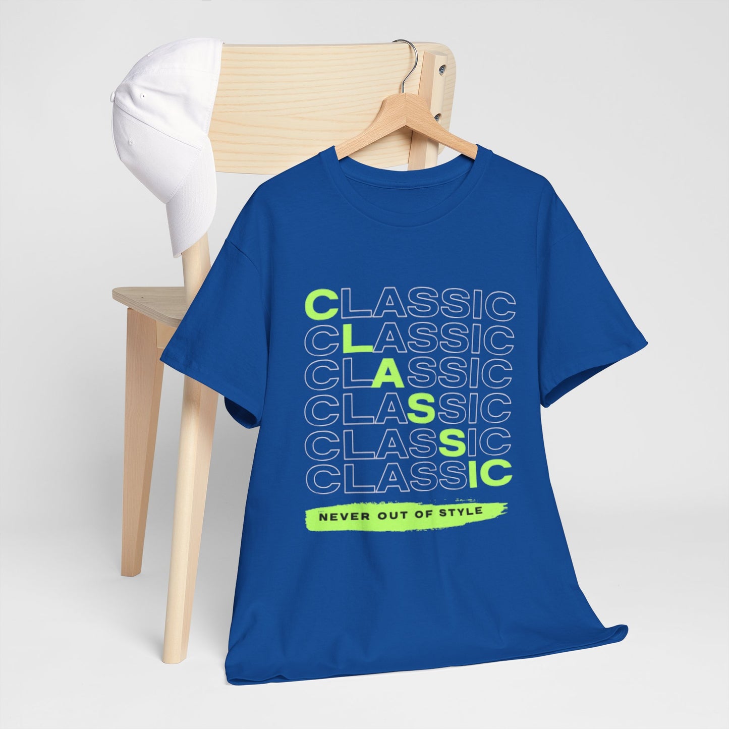 Classic Repeat Typography Tee | 'Never Out Of Style' Graphic Shirt