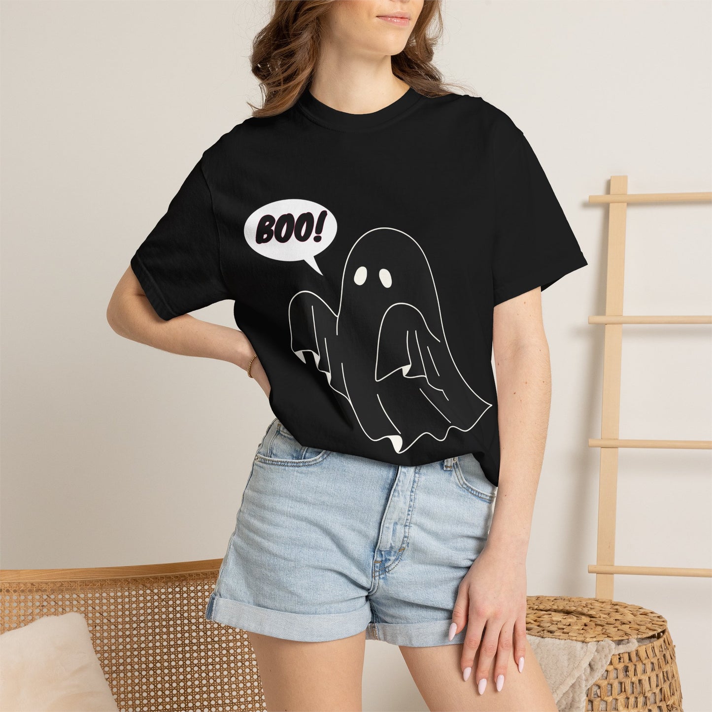 Boo! Cute Ghost T-Shirt — Halloween Spooky Graphic Tee