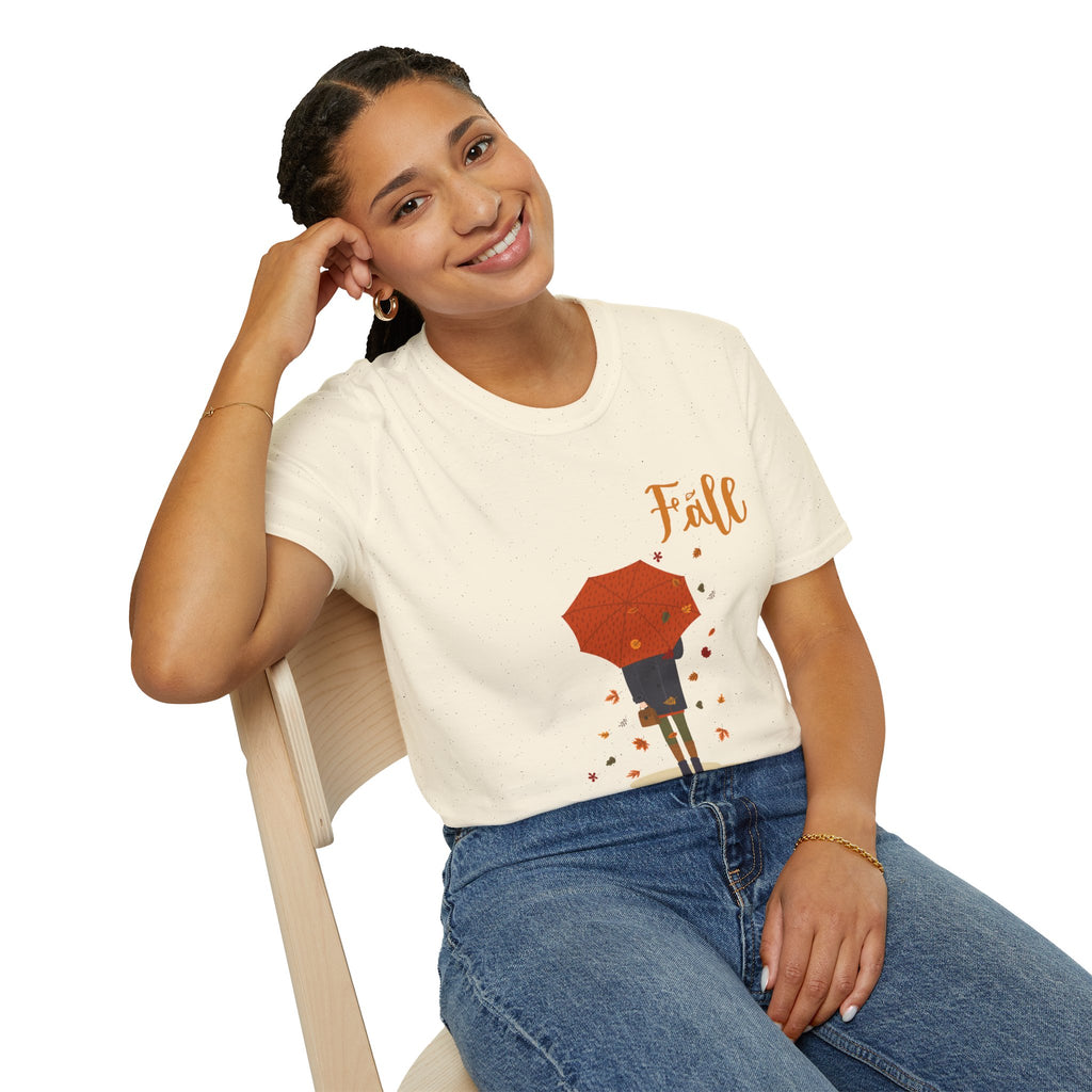 Fall Umbrella T-Shirt — Autumn Leaves Graphic Tee