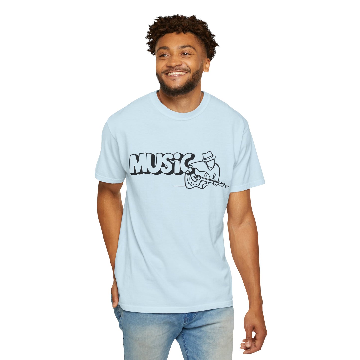 Music Guitar Tee — Minimalist Guitarist Graphic T-Shirt