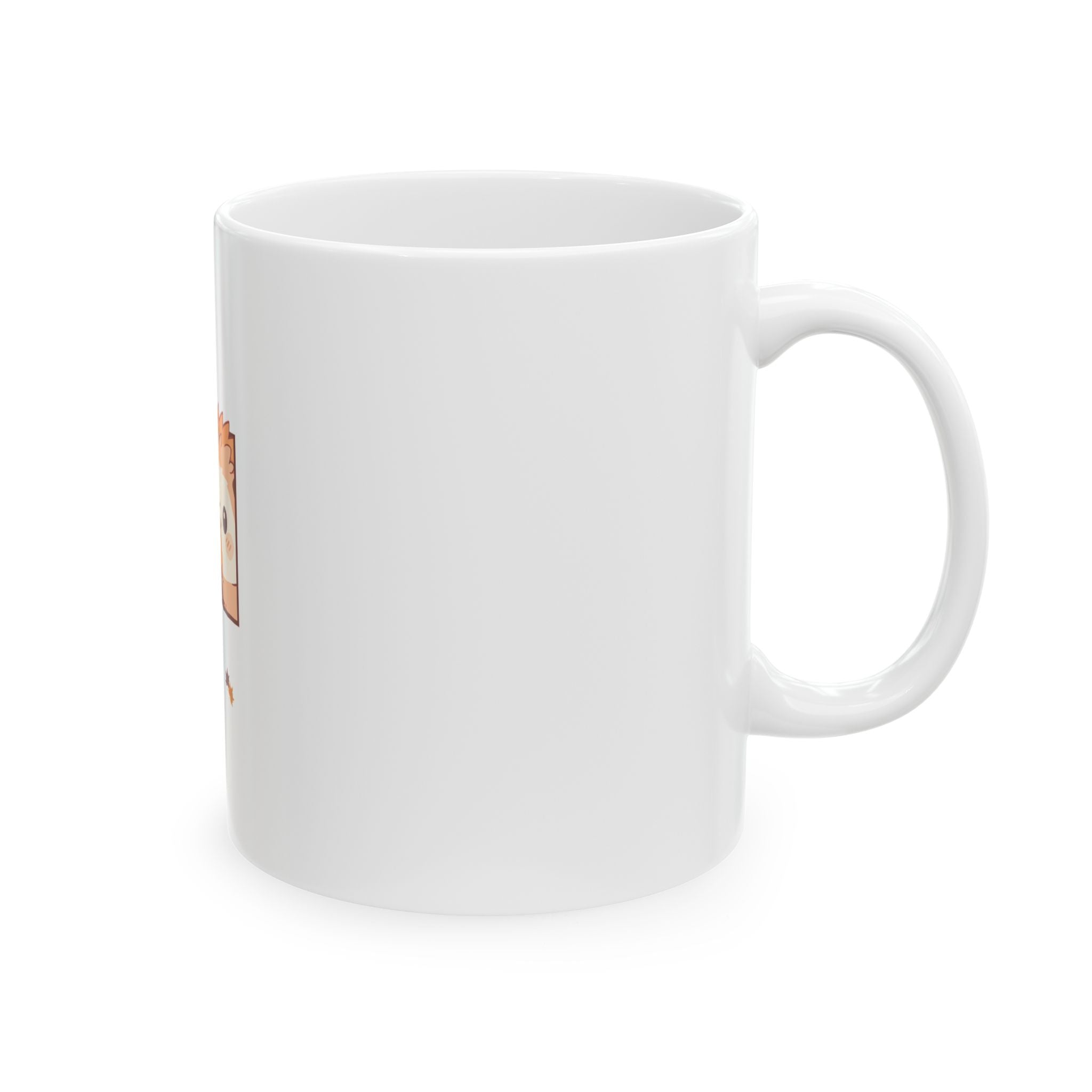 Autumn Hedgehog Ceramic Mug — Cute Fall Mushroom Tea Coffee Cup (11oz & 15oz)