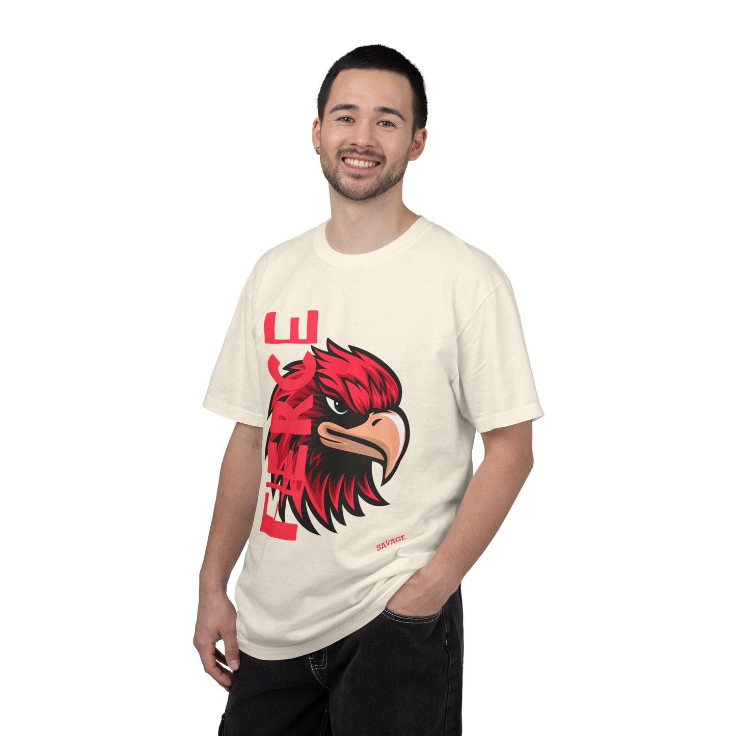 Eagle Head Graphic T-Shirt — Bold Red Eagle Design "EAGLE"