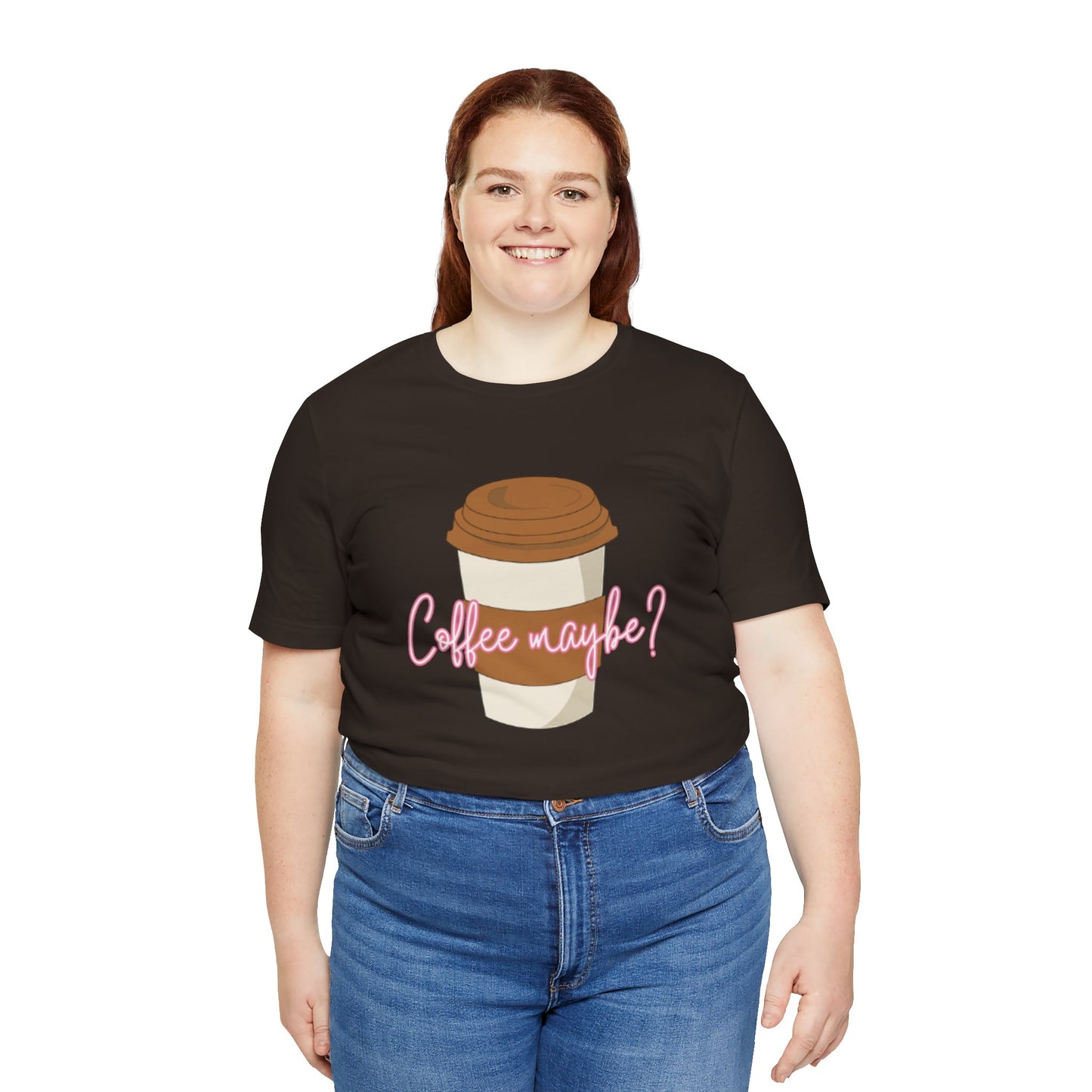Coffee Maybe? T‑Shirt — Cute Coffee Cup Graphic Tee for Coffee Lovers