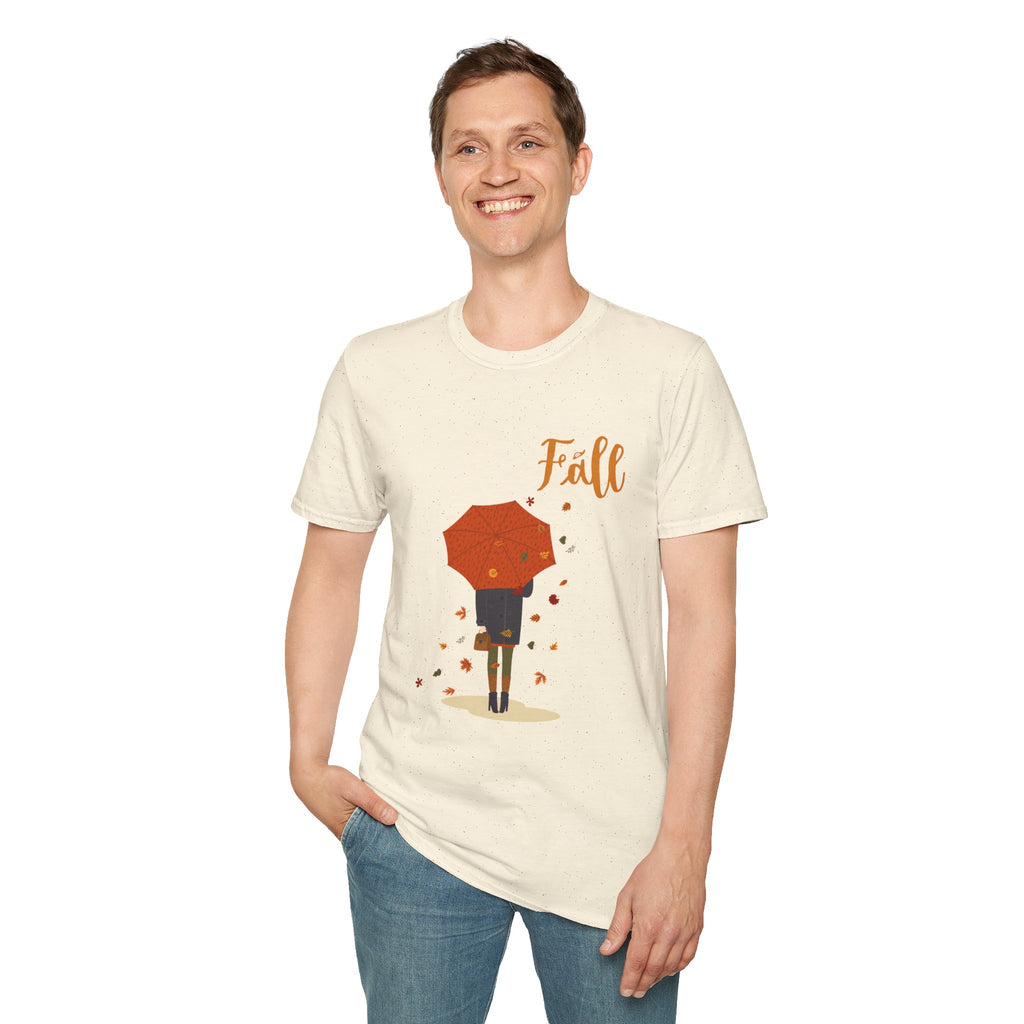Fall Umbrella T-Shirt — Autumn Leaves Graphic Tee