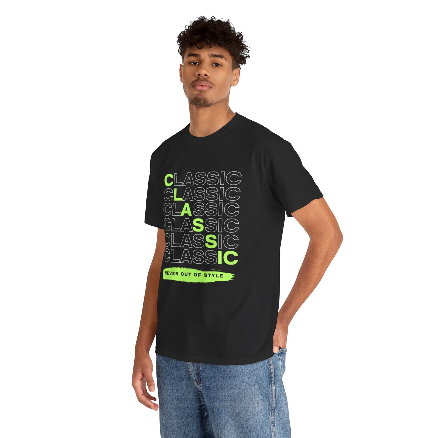 Classic Repeat Typography Tee | 'Never Out Of Style' Graphic Shirt