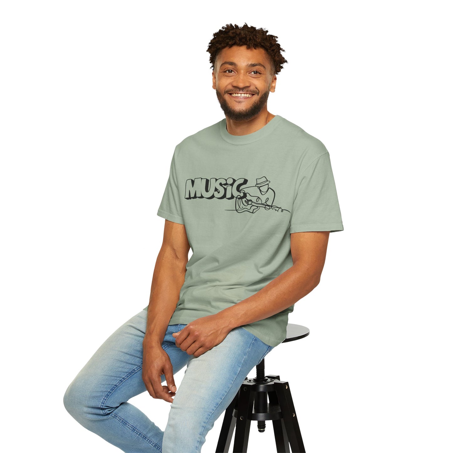 Music Guitar Tee — Minimalist Guitarist Graphic T-Shirt