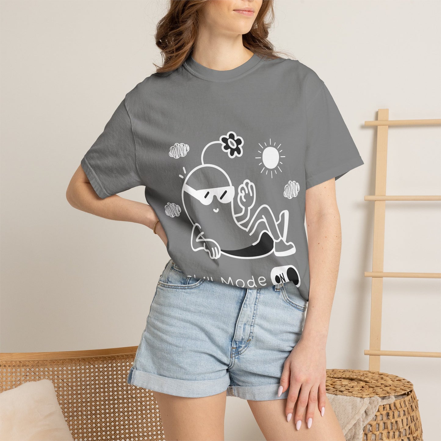 Chill Mode On T-Shirt — Relaxed Graphic Tee with Laid-Back Character