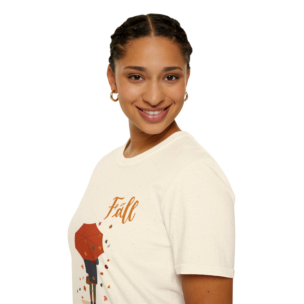 Fall Umbrella T-Shirt — Autumn Leaves Graphic Tee