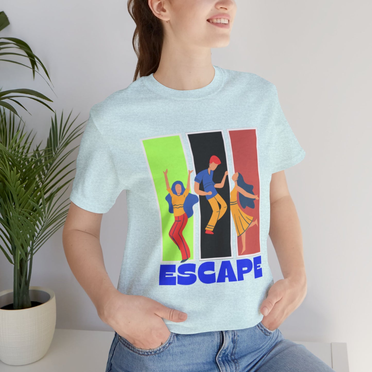 T-Shirt — Small Colorful Retro Stripe Chest Logo