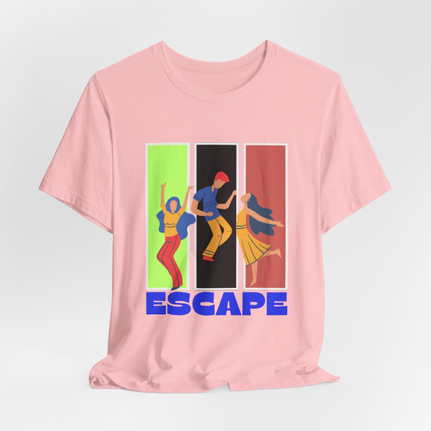 T-Shirt — Small Colorful Retro Stripe Chest Logo