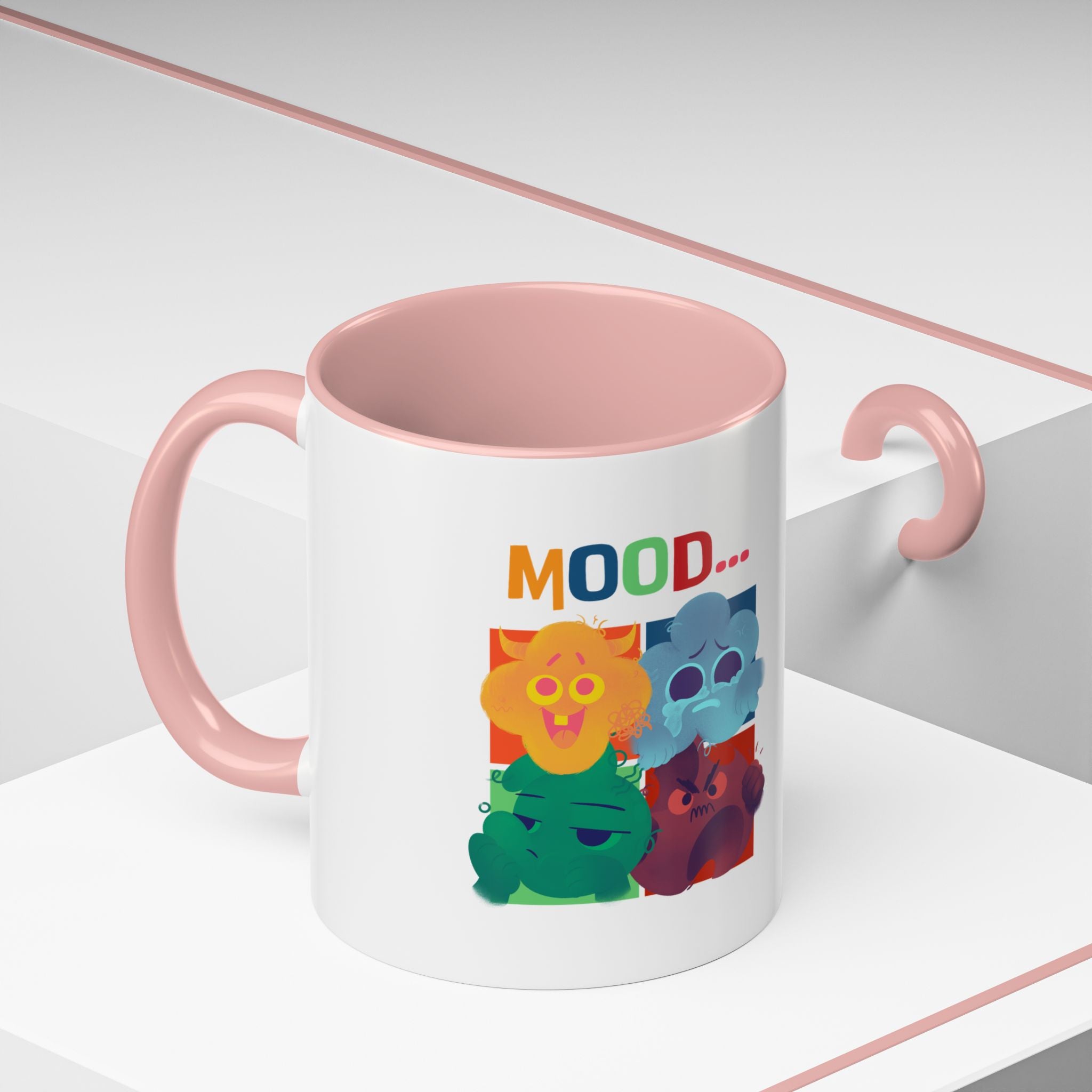 Mood Cats Accent Coffee Mug — Colorful Cat Emotions 11/15oz