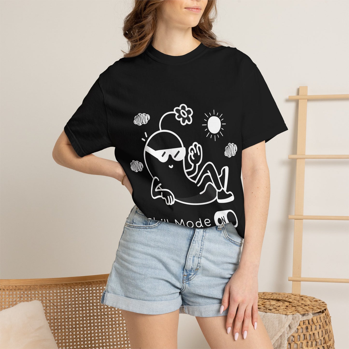 Chill Mode On T-Shirt — Relaxed Graphic Tee with Laid-Back Character