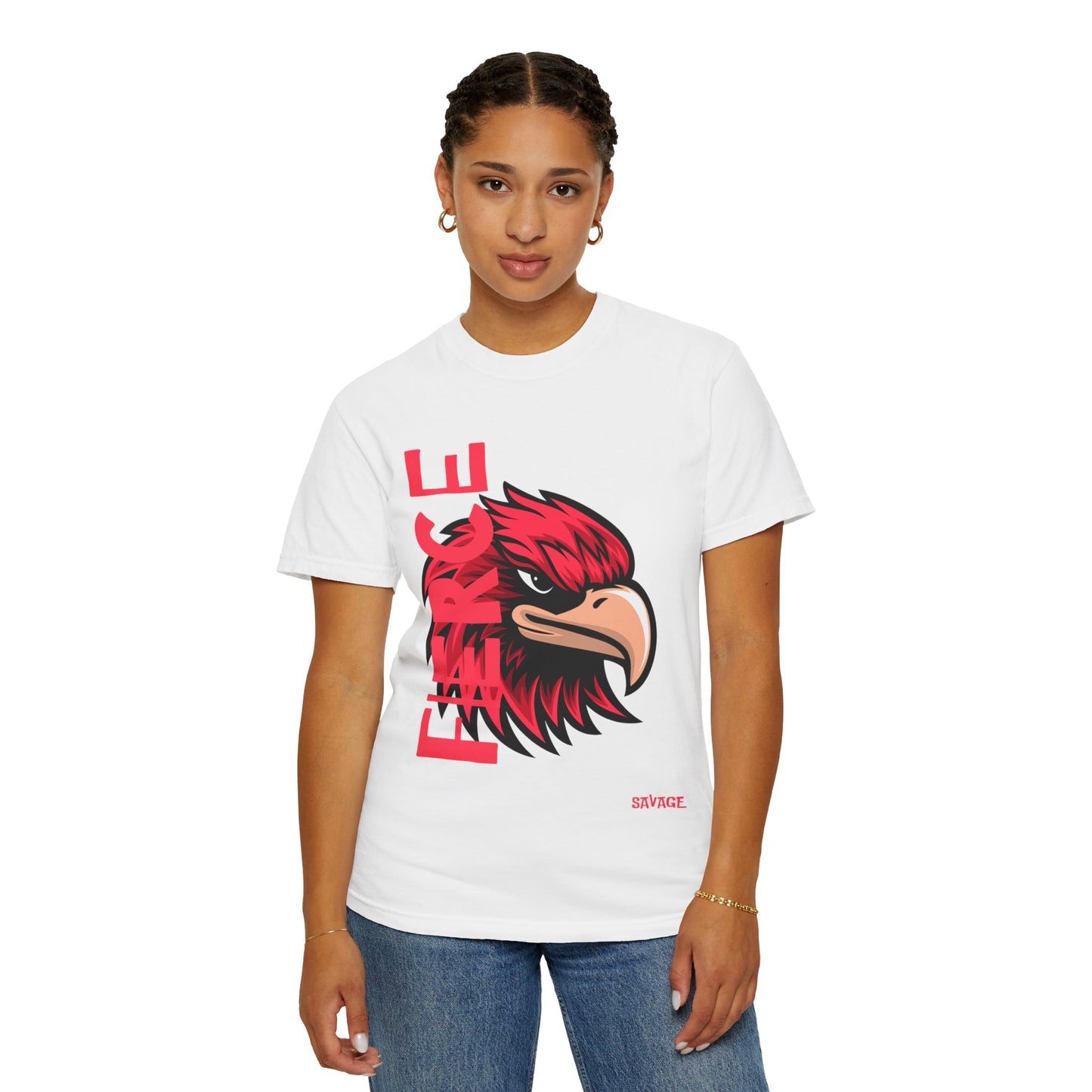 Eagle Head Graphic T-Shirt — Bold Red Eagle Design "EAGLE"