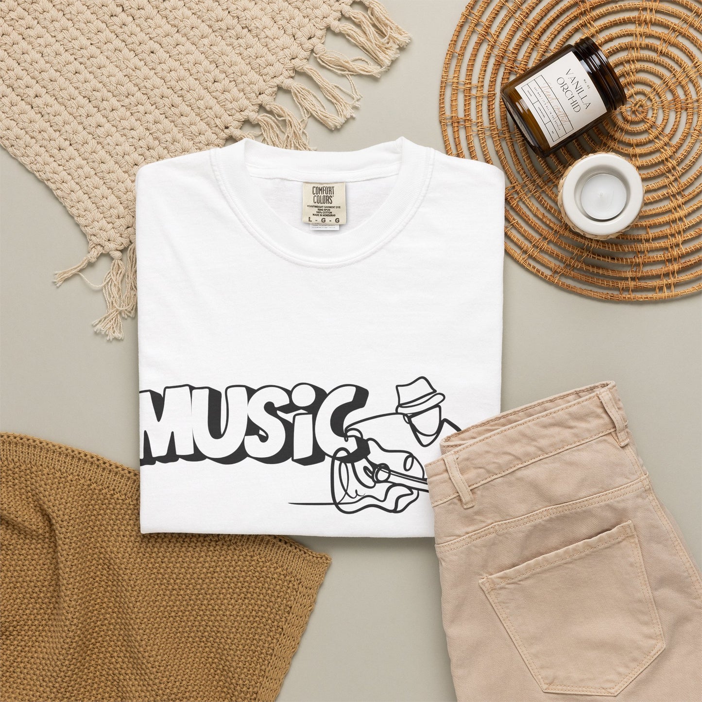 Music Guitar Tee — Minimalist Guitarist Graphic T-Shirt