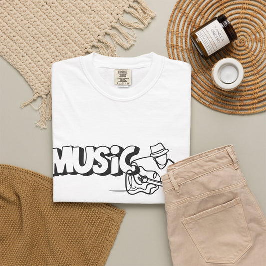 Music Guitar Tee — Minimalist Guitarist Graphic T-Shirt