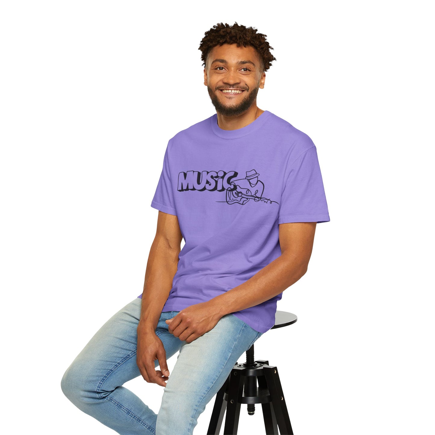Music Guitar Tee — Minimalist Guitarist Graphic T-Shirt