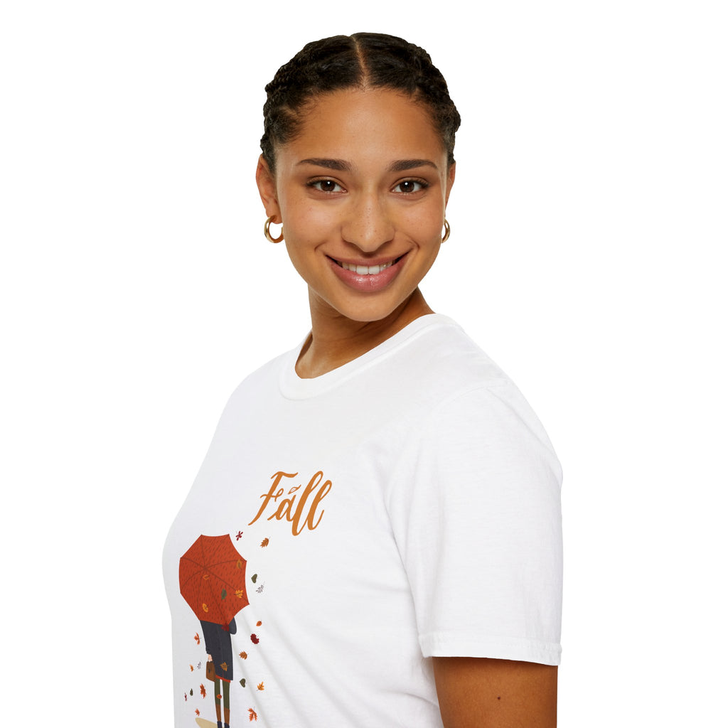 Fall Umbrella T-Shirt — Autumn Leaves Graphic Tee