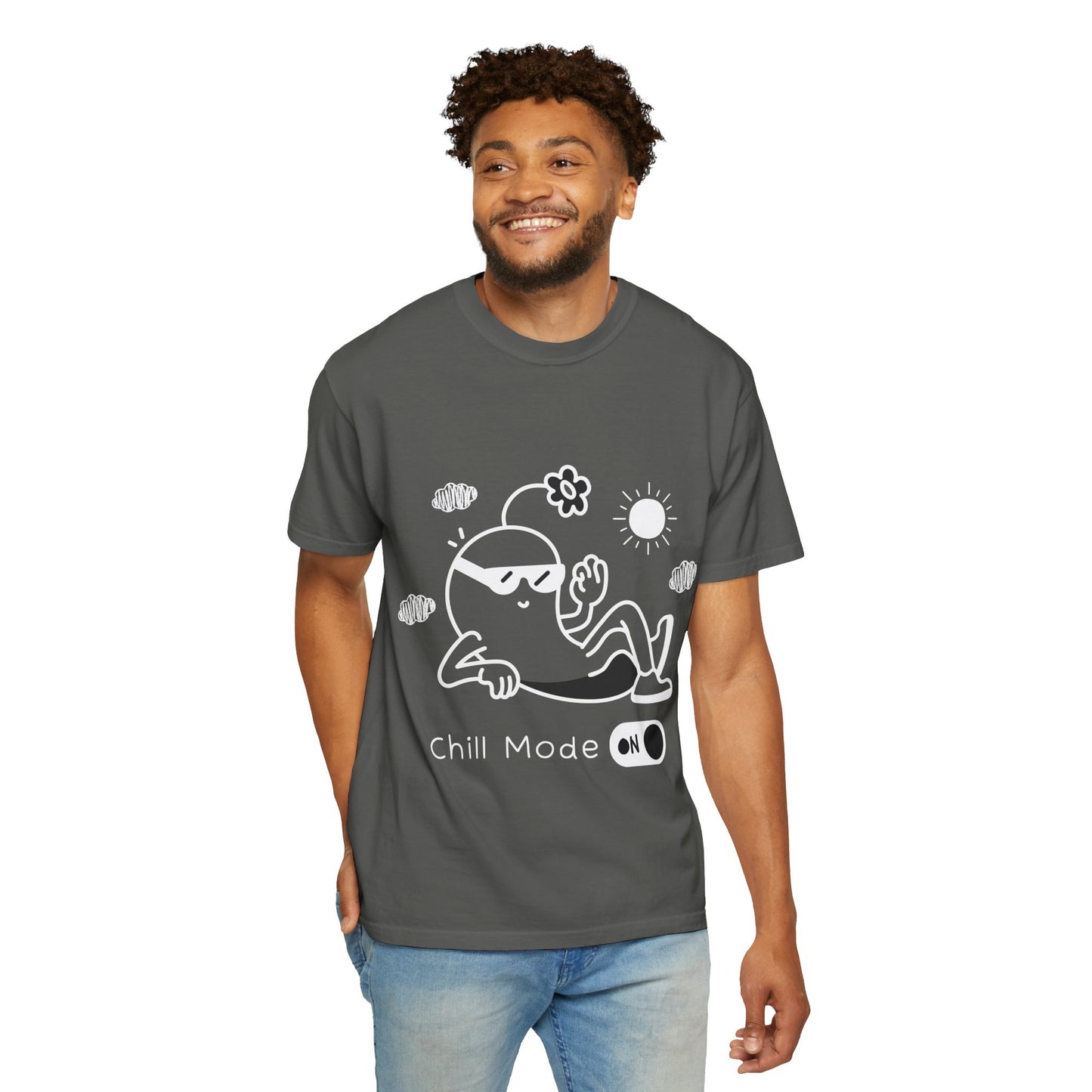Chill Mode On T-Shirt — Relaxed Graphic Tee with Laid-Back Character