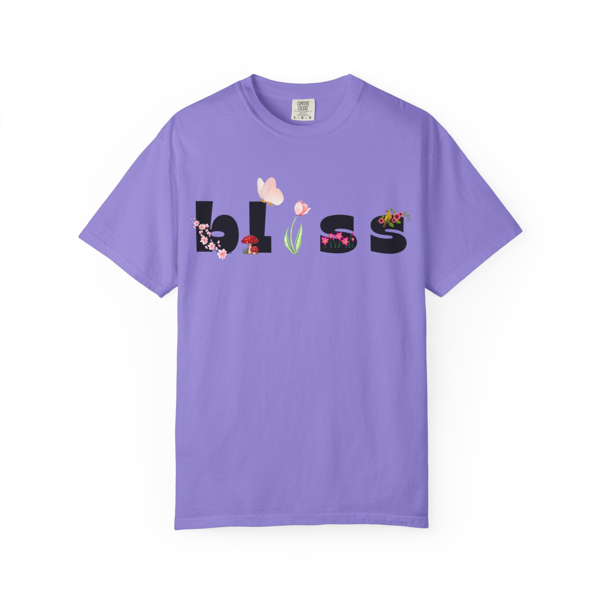 Bliss floral typography T-shirt | 'bliss' floral letters