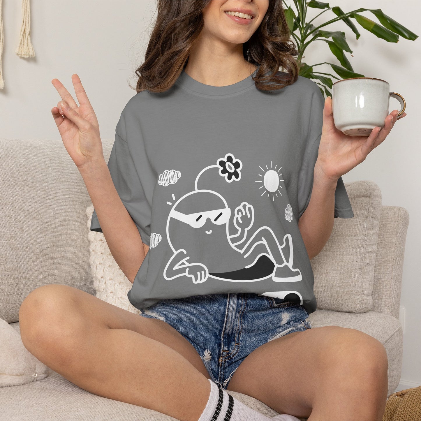Chill Mode On T-Shirt — Relaxed Graphic Tee with Laid-Back Character