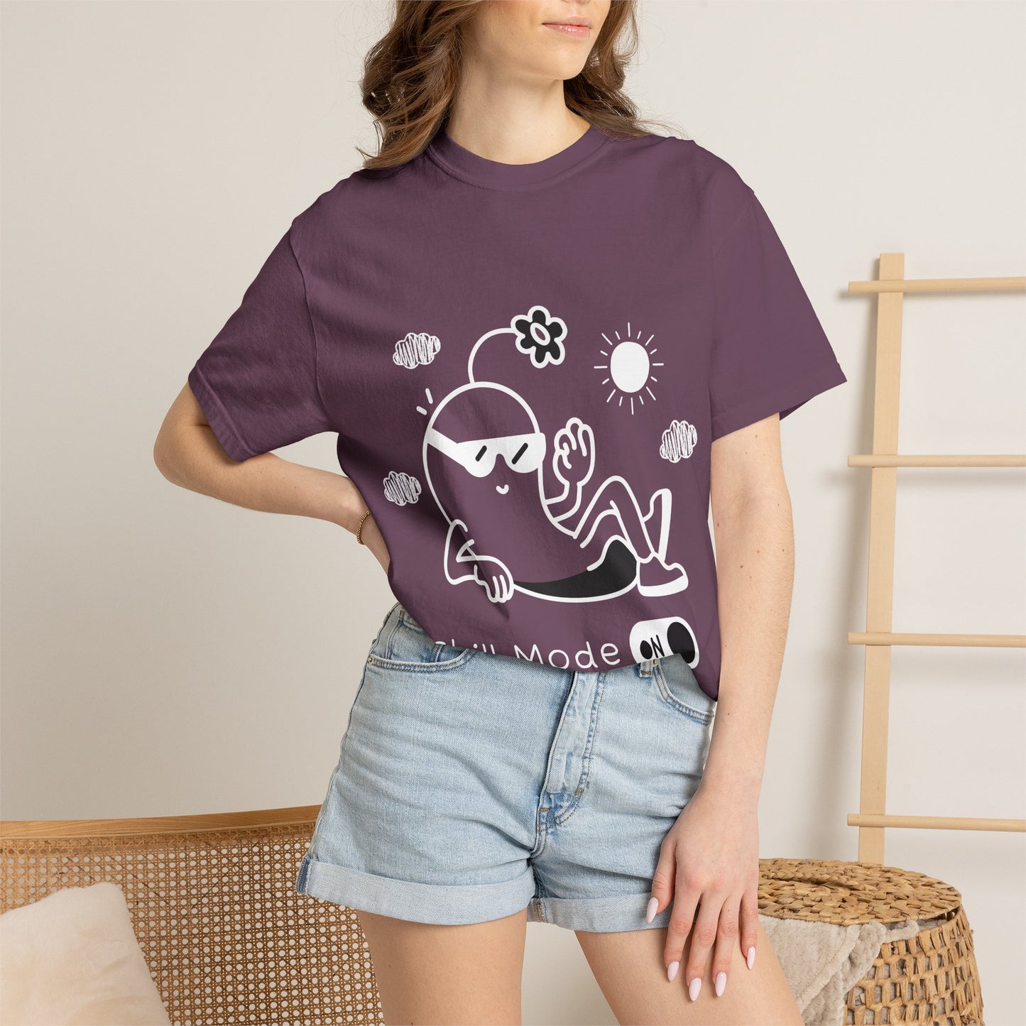Chill Mode On T-Shirt — Relaxed Graphic Tee with Laid-Back Character