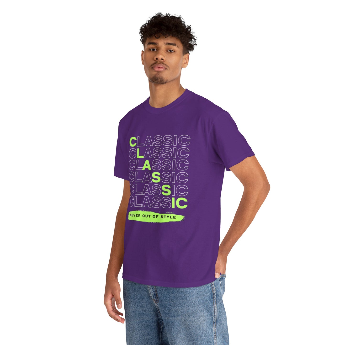 Classic Repeat Typography Tee | 'Never Out Of Style' Graphic Shirt