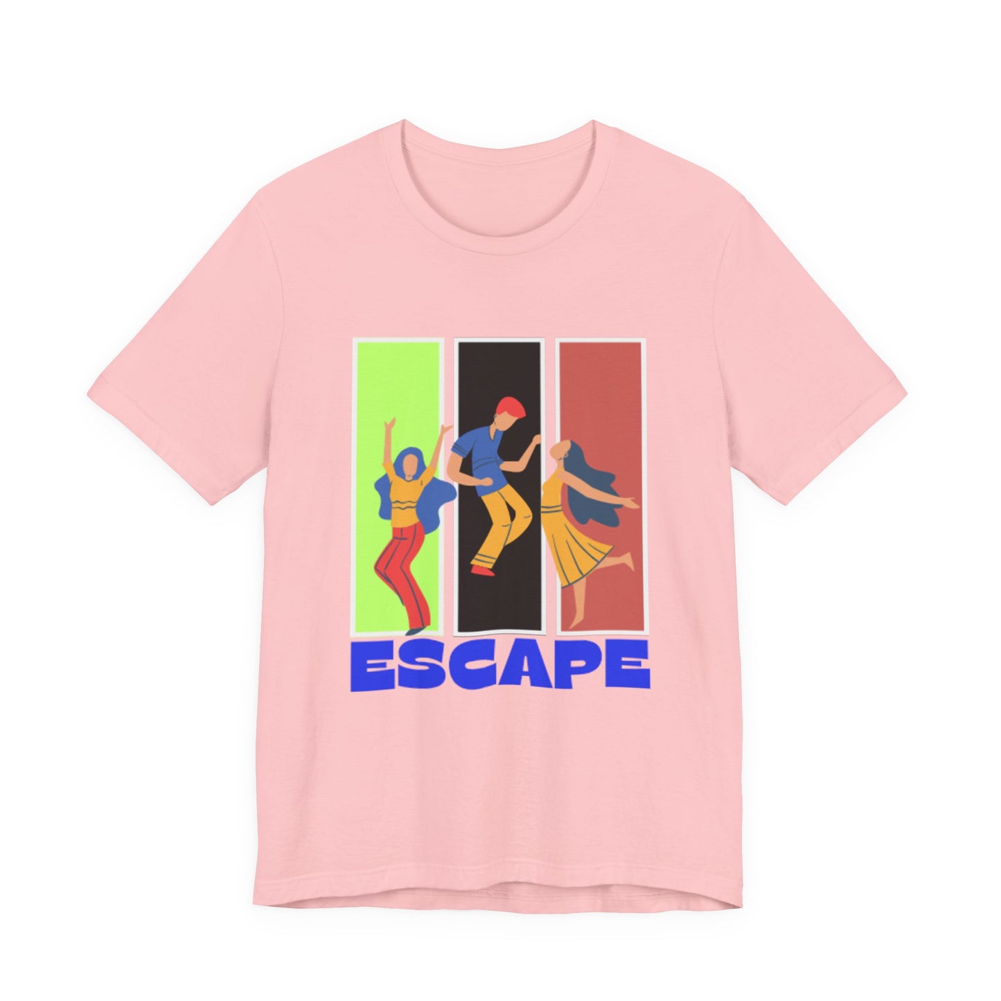 T-Shirt — Small Colorful Retro Stripe Chest Logo