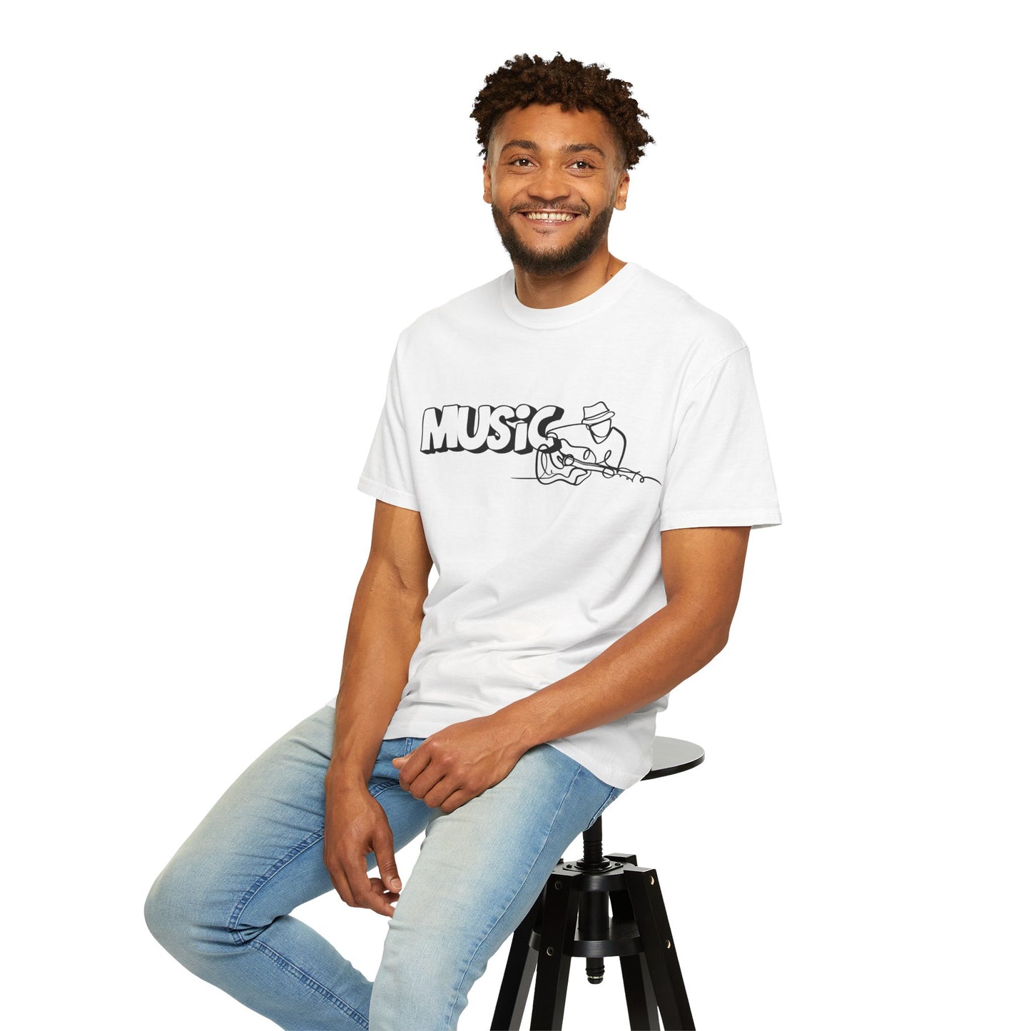 Music Guitar Tee — Minimalist Guitarist Graphic T-Shirt
