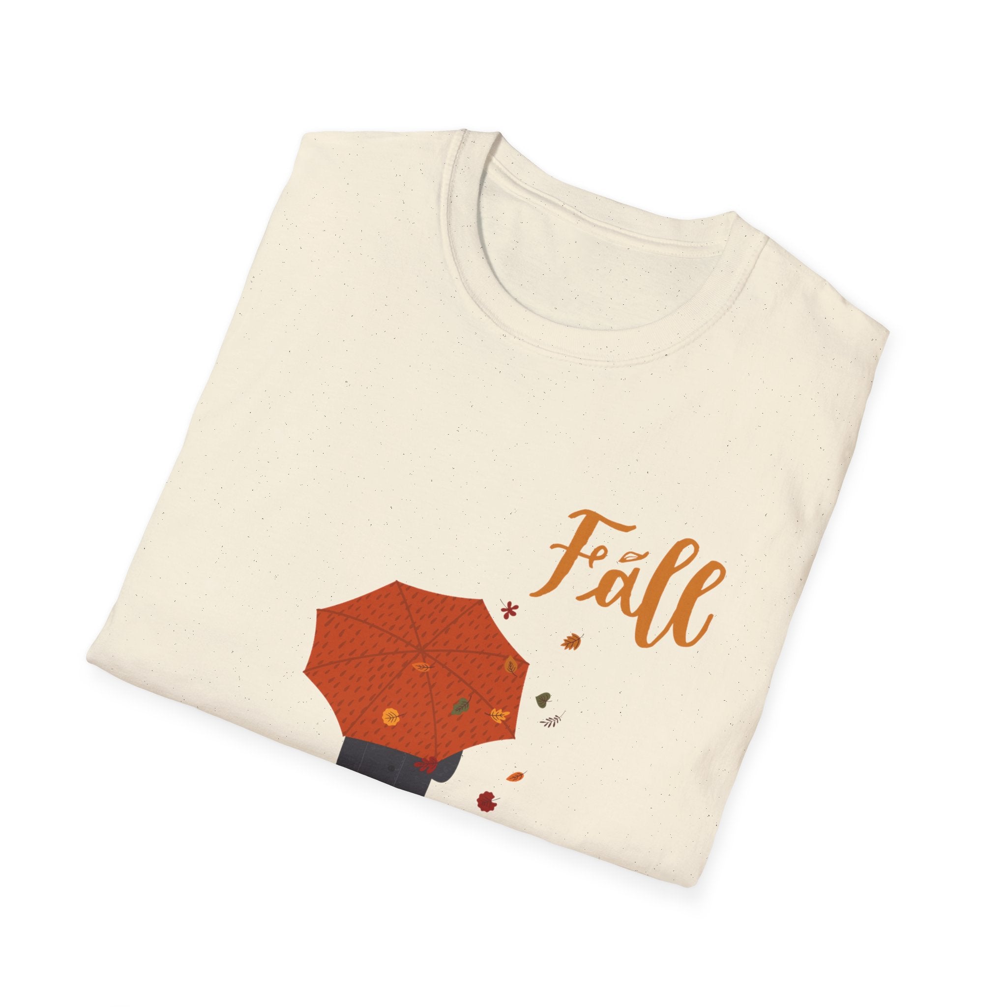 Fall Umbrella T-Shirt — Autumn Leaves Graphic Tee