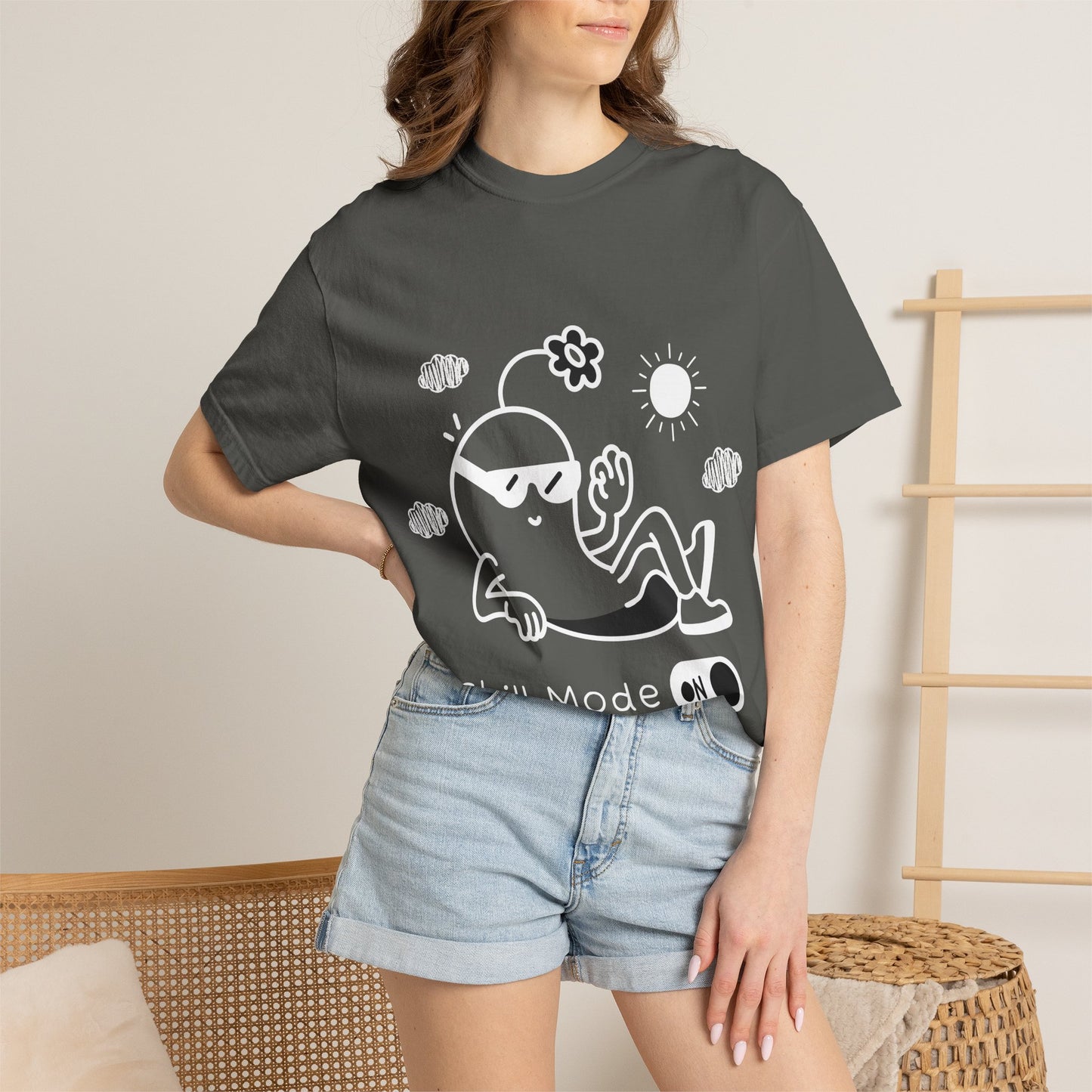 Chill Mode On T-Shirt — Relaxed Graphic Tee with Laid-Back Character