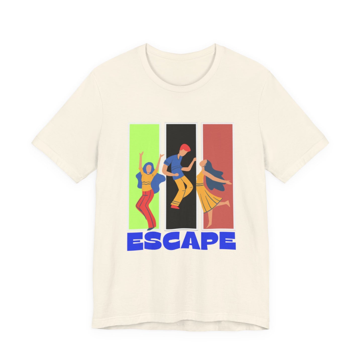 T-Shirt — Small Colorful Retro Stripe Chest Logo