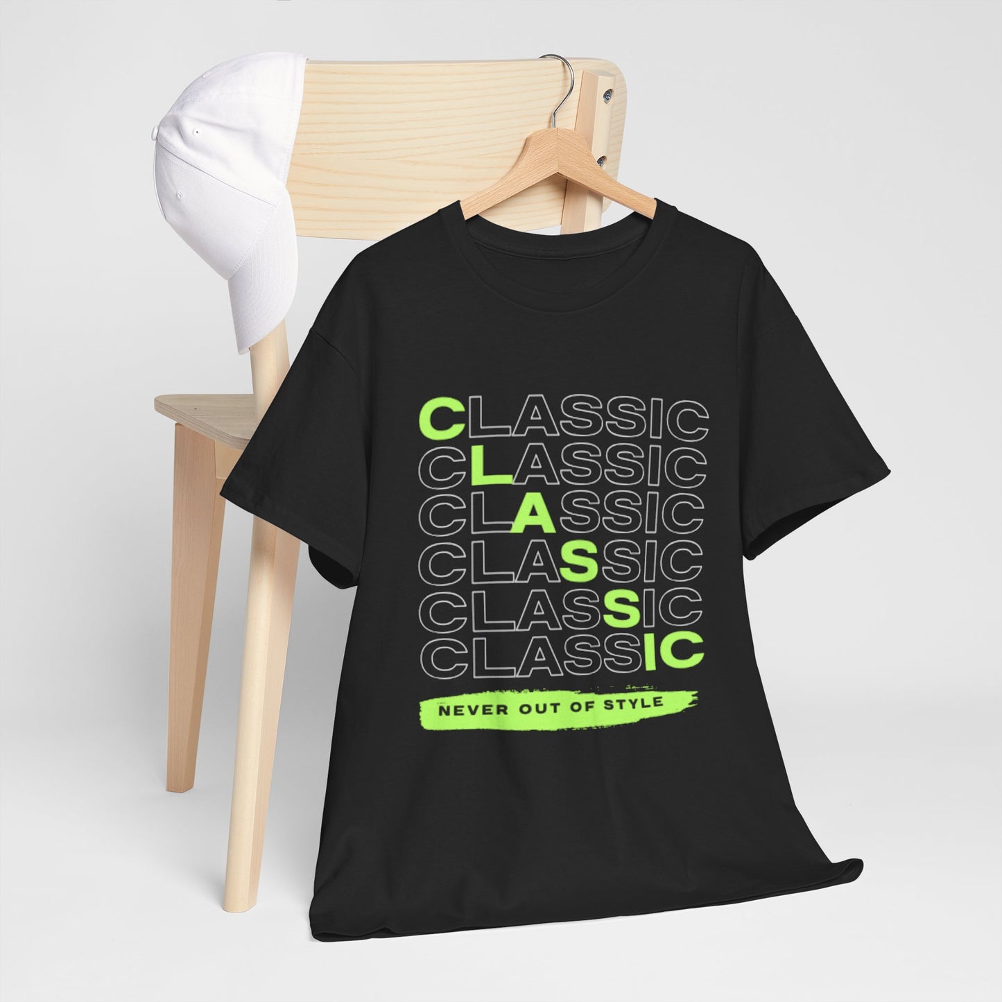 Classic Repeat Typography Tee | 'Never Out Of Style' Graphic Shirt