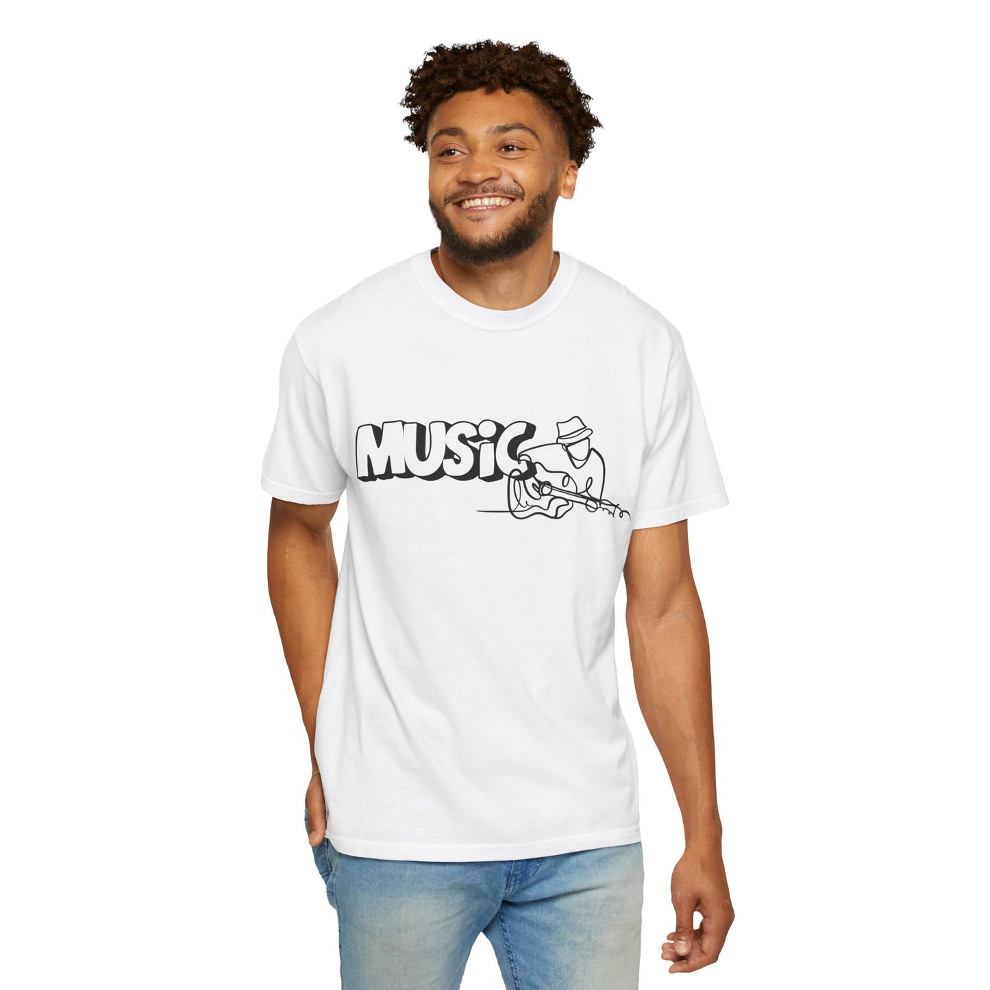 Music Guitar Tee — Minimalist Guitarist Graphic T-Shirt