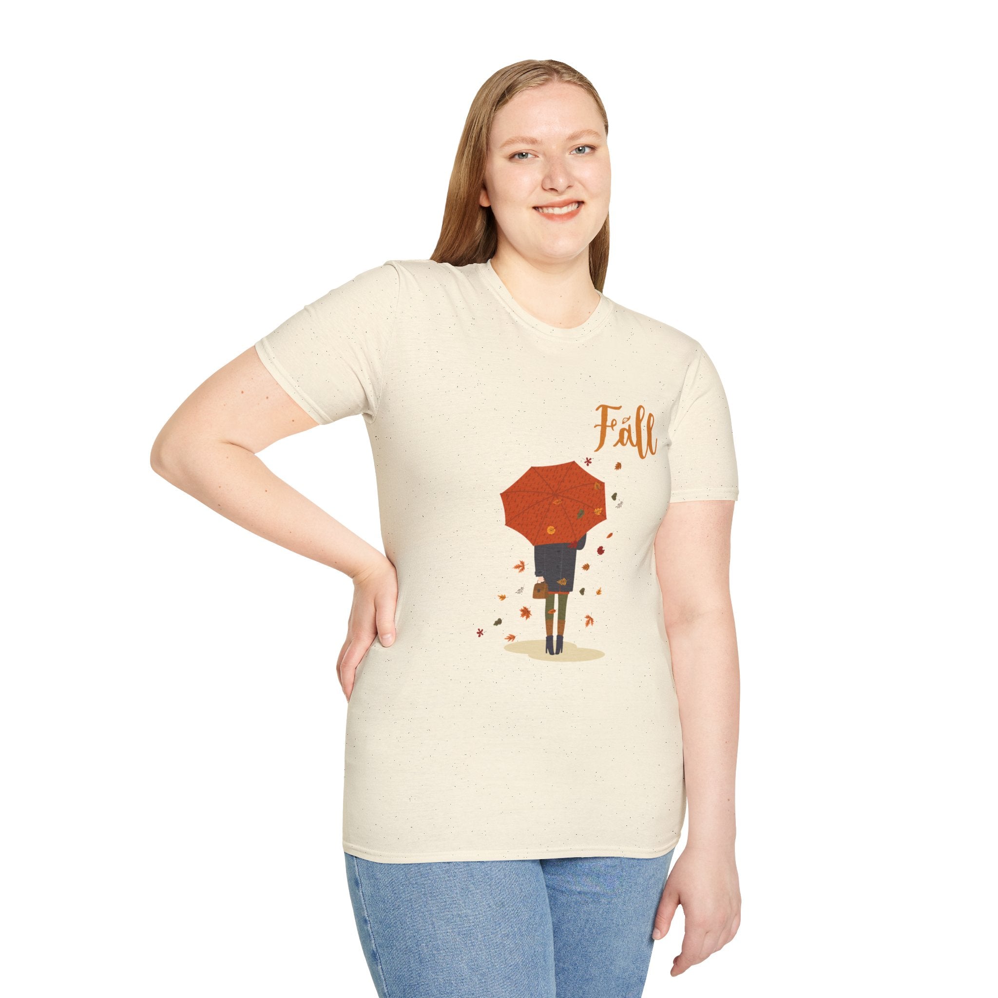 Fall Umbrella T-Shirt — Autumn Leaves Graphic Tee