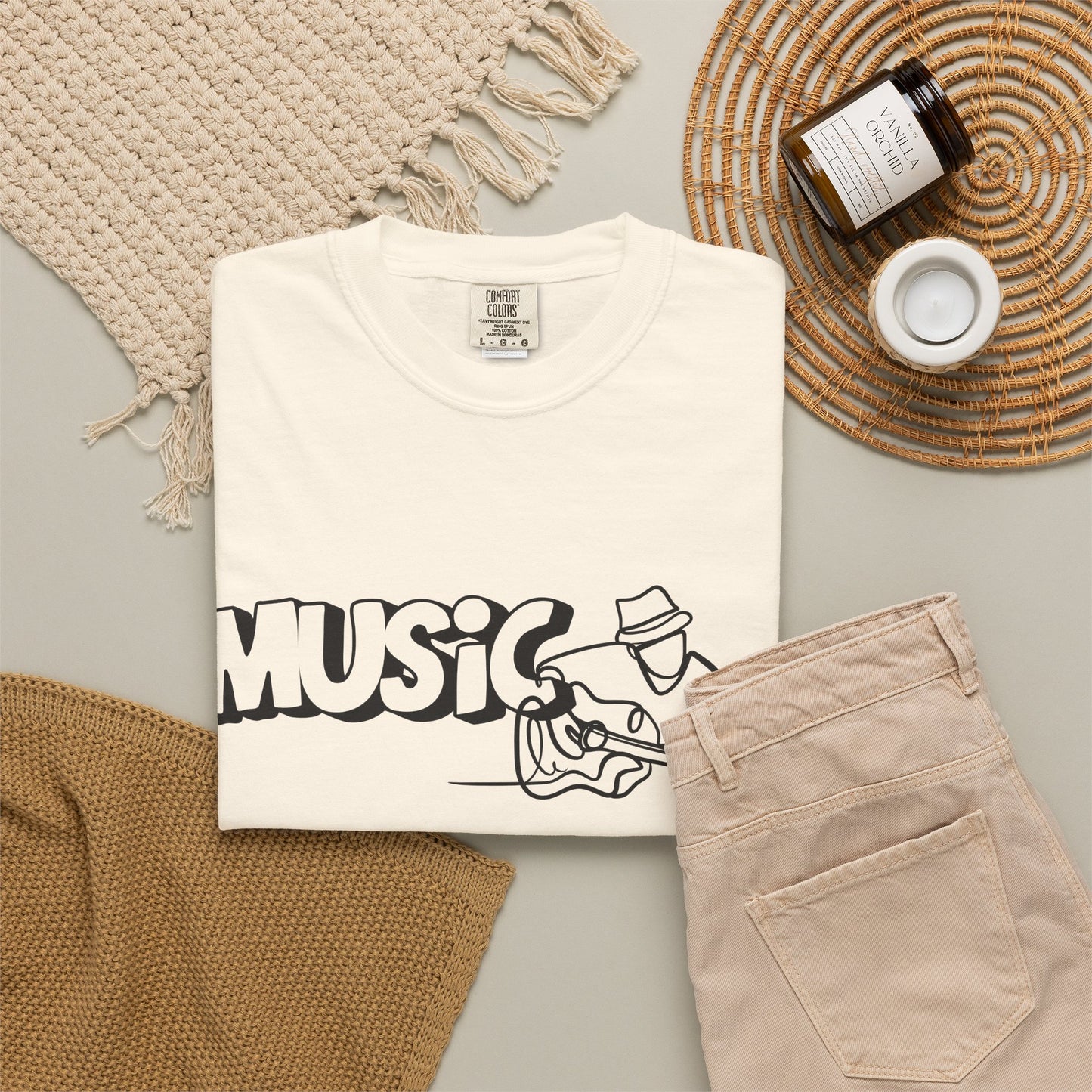 Music Guitar Tee — Minimalist Guitarist Graphic T-Shirt