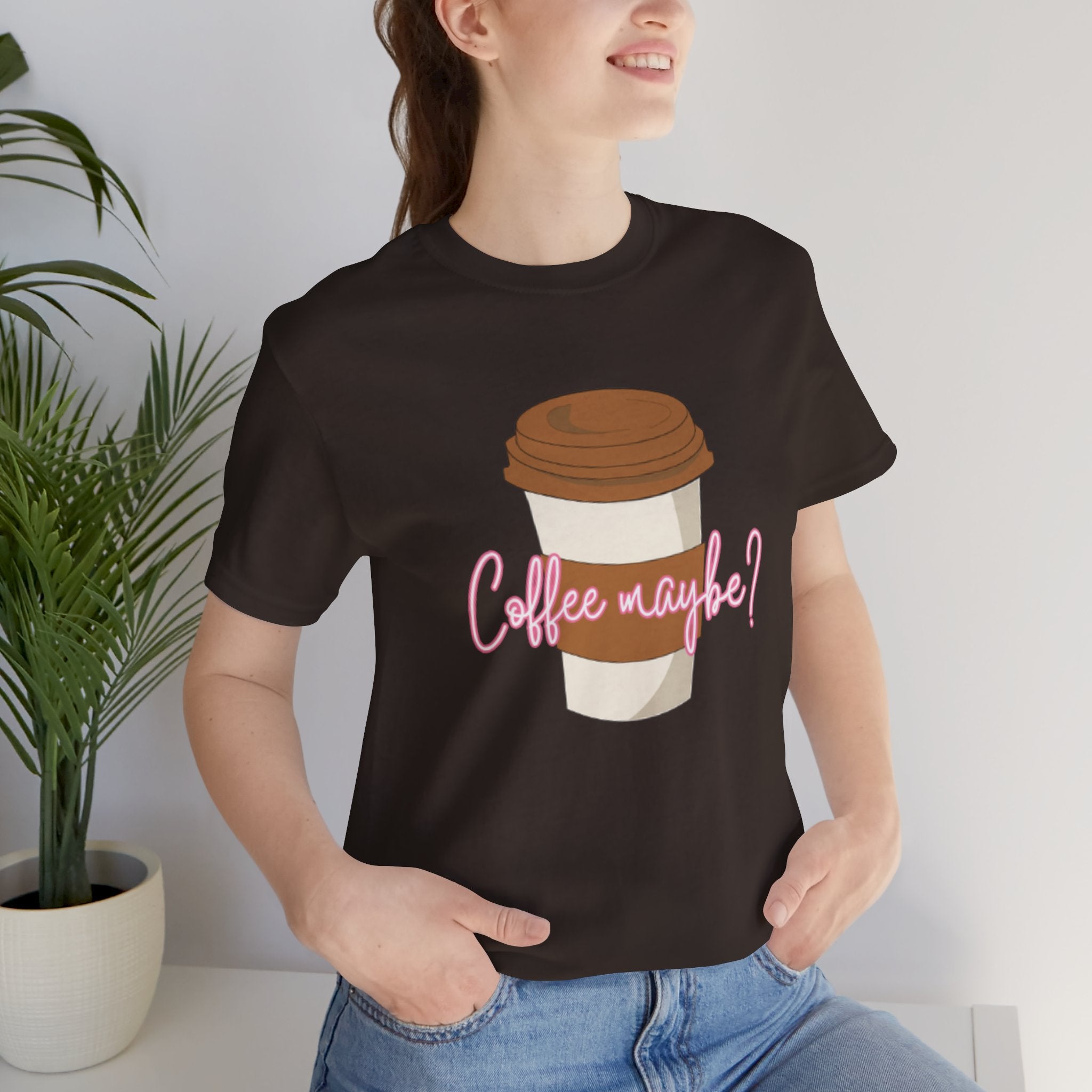 Coffee Maybe? T‑Shirt — Cute Coffee Cup Graphic Tee for Coffee Lovers