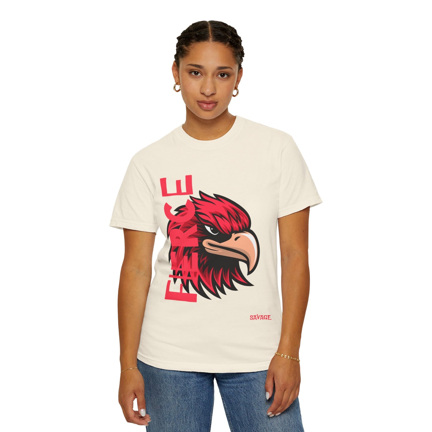 Eagle Head Graphic T-Shirt — Bold Red Eagle Design "EAGLE"