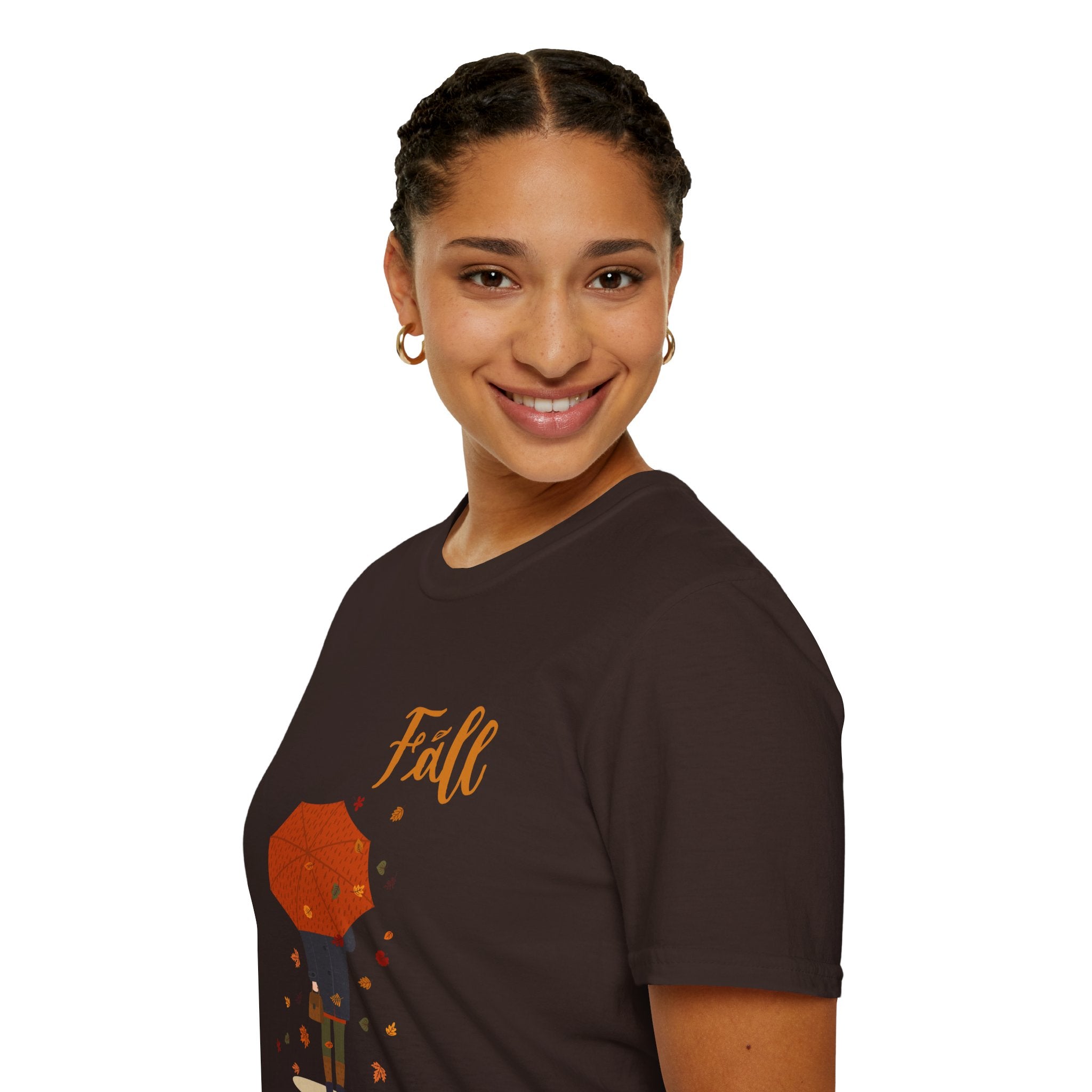 Fall Umbrella T-Shirt — Autumn Leaves Graphic Tee